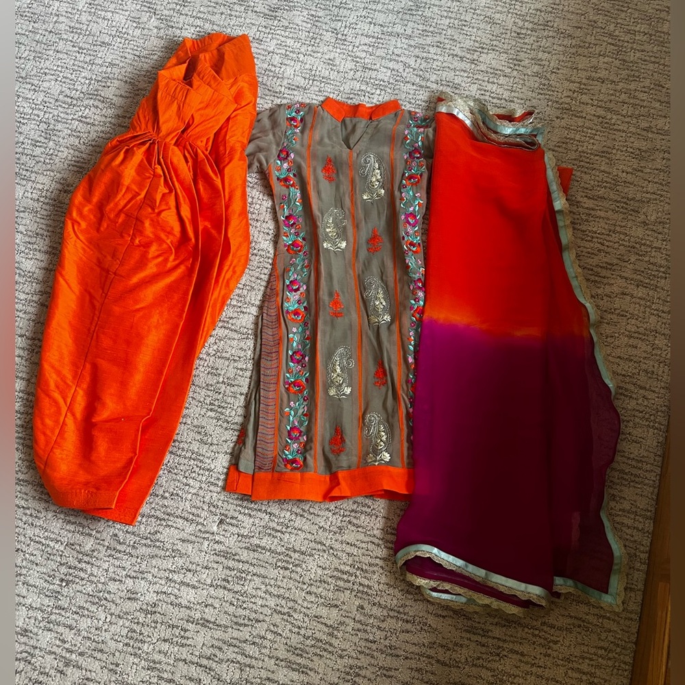 Orange Punjabi salwar suit